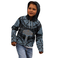 Thor and Jormungandr Norse Mythology Viking Kid Hoodie Celtic Knot and Rune Art Style