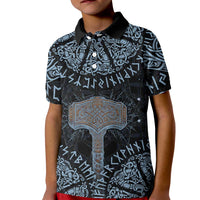 Thor and Jormungandr Norse Mythology Viking Kid Polo Shirt Celtic Knot and Rune Art Style