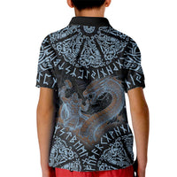 Thor and Jormungandr Norse Mythology Viking Kid Polo Shirt Celtic Knot and Rune Art Style