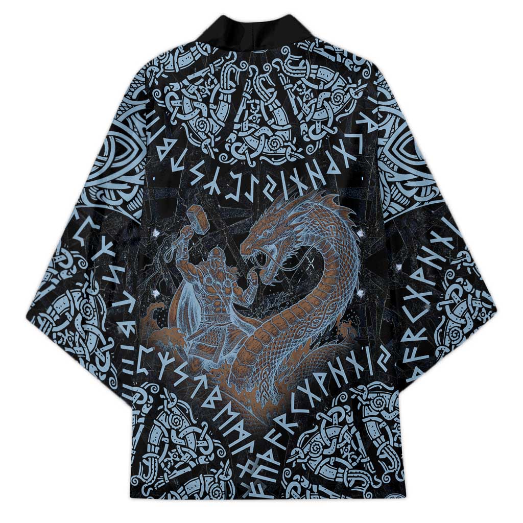 Thor and Jormungandr Norse Mythology Viking Kimono Celtic Knot and Rune Art Style