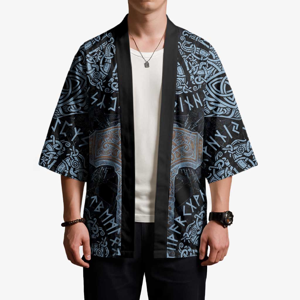 Thor and Jormungandr Norse Mythology Viking Kimono Celtic Knot and Rune Art Style