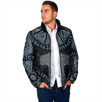Thor and Jormungandr Norse Mythology Viking Padded Jacket Celtic Knot and Rune Art Style