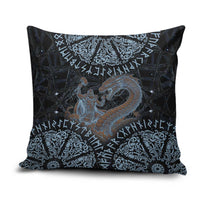 Thor and Jormungandr Norse Mythology Viking Pillow Cover Celtic Knot and Rune Art Style