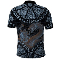 Thor and Jormungandr Norse Mythology Viking Polo Shirt Celtic Knot and Rune Art Style