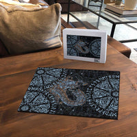Thor and Jormungandr Norse Mythology Viking Puzzle Celtic Knot and Rune Art Style