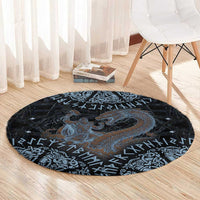 Thor and Jormungandr Norse Mythology Viking Round Carpet Celtic Knot and Rune Art Style