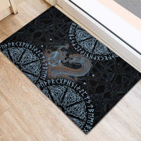 Thor and Jormungandr Norse Mythology Viking Rubber Doormat Celtic Knot and Rune Art Style