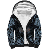 Thor and Jormungandr Norse Mythology Viking Sherpa Hoodie Celtic Knot and Rune Art Style