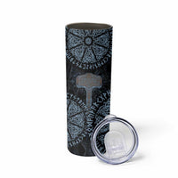 Thor and Jormungandr Norse Mythology Viking Skinny Tumbler Celtic Knot and Rune Art Style
