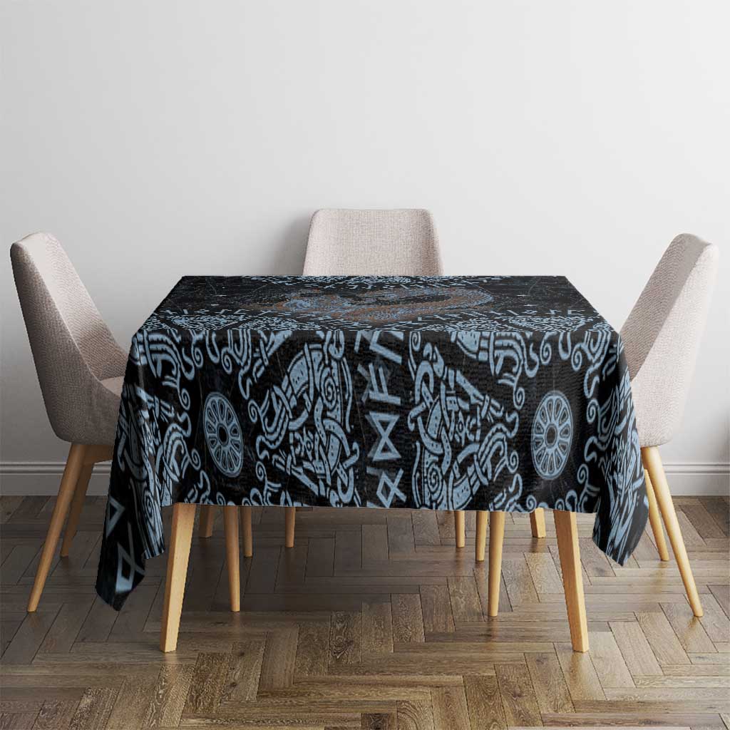 Thor and Jormungandr Norse Mythology Viking Tablecloth Celtic Knot and Rune Art Style