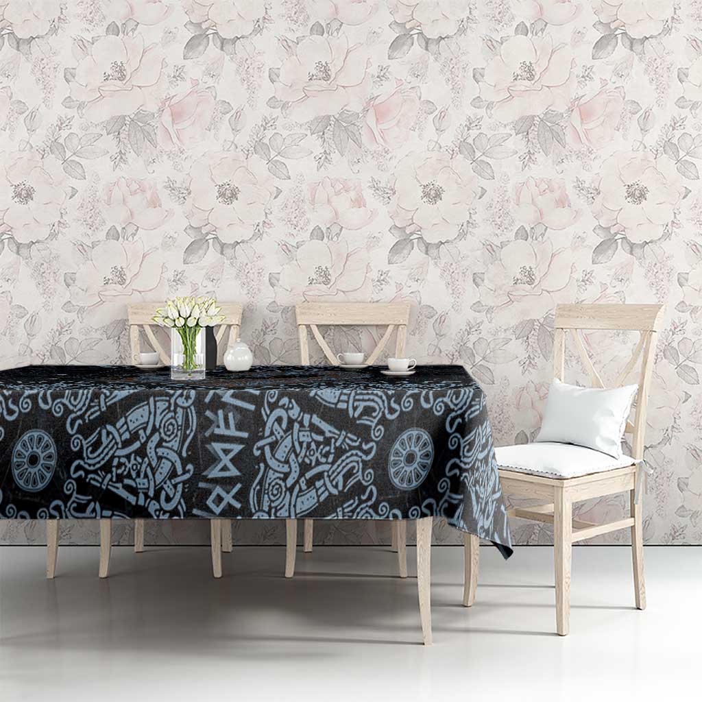 Thor and Jormungandr Norse Mythology Viking Tablecloth Celtic Knot and Rune Art Style