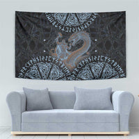 Thor and Jormungandr Norse Mythology Viking Tapestry Celtic Knot and Rune Art Style