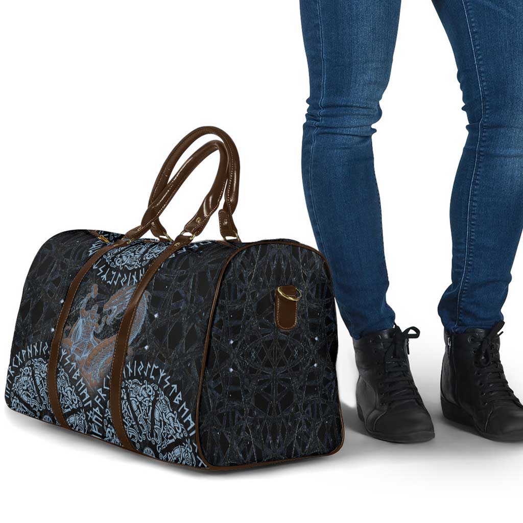 Thor and Jormungandr Norse Mythology Viking Travel Bag Celtic Knot and Rune Art Style