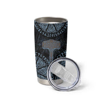 Thor and Jormungandr Norse Mythology Viking Tumbler Cup Celtic Knot and Rune Art Style