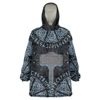 Thor and Jormungandr Norse Mythology Viking Wearable Blanket Hoodie Celtic Knot and Rune Art Style