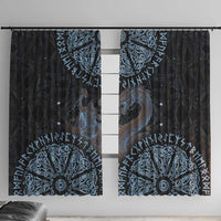 Thor and Jormungandr Norse Mythology Viking Window Curtain Celtic Knot and Rune Art Style