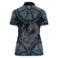 Thor and Jormungandr Norse Mythology Viking Women Polo Shirt Celtic Knot and Rune Art Style