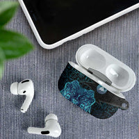 Viking Warrior and Raven Norse Mythology AirPods Case Neon Line Art with Rune Patterns