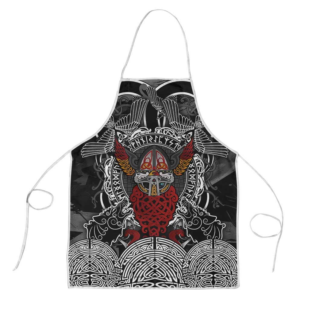 Viking Berserker and Valknut Norse Mythology Apron Red and Black Celtic Knotwork Art