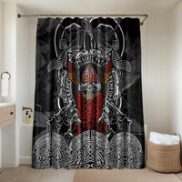 Viking Berserker and Valknut Norse Mythology Bathroom Set Red and Black Celtic Knotwork Art
