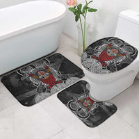 Viking Berserker and Valknut Norse Mythology Bathroom Set Red and Black Celtic Knotwork Art