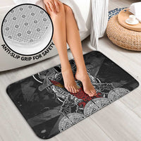 Viking Berserker and Valknut Norse Mythology Bathroom Set Red and Black Celtic Knotwork Art