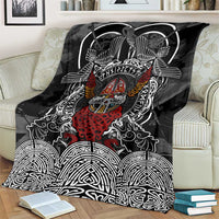 Viking Berserker and Valknut Norse Mythology Blanket Red and Black Celtic Knotwork Art