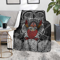 Viking Berserker and Valknut Norse Mythology Blanket Red and Black Celtic Knotwork Art