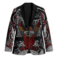 Viking Berserker and Valknut Norse Mythology Blazer Red and Black Celtic Knotwork Art