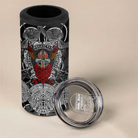 Viking Berserker and Valknut Norse Mythology 4 in 1 Can Cooler Tumbler Red and Black Celtic Knotwork Art