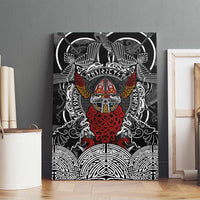Viking Berserker and Valknut Norse Mythology Canvas Wall Art Red and Black Celtic Knotwork Art