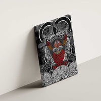 Viking Berserker and Valknut Norse Mythology Canvas Wall Art Red and Black Celtic Knotwork Art
