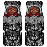 Viking Berserker and Valknut Norse Mythology Car Mats Red and Black Celtic Knotwork Art