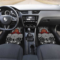 Viking Berserker and Valknut Norse Mythology Car Mats Red and Black Celtic Knotwork Art