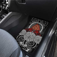 Viking Berserker and Valknut Norse Mythology Car Mats Red and Black Celtic Knotwork Art