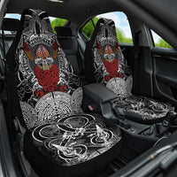 Viking Berserker and Valknut Norse Mythology Car Seat Cover Red and Black Celtic Knotwork Art