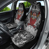 Viking Berserker and Valknut Norse Mythology Car Seat Cover Red and Black Celtic Knotwork Art