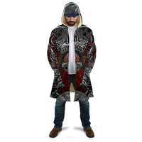 Viking Berserker and Valknut Norse Mythology Cloak Red and Black Celtic Knotwork Art