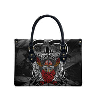 Viking Berserker and Valknut Norse Mythology Leather Bag Red and Black Celtic Knotwork Art