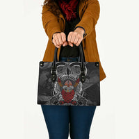 Viking Berserker and Valknut Norse Mythology Leather Bag Red and Black Celtic Knotwork Art