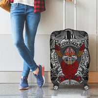 Viking Berserker and Valknut Norse Mythology Luggage Cover Red and Black Celtic Knotwork Art