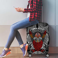 Viking Berserker and Valknut Norse Mythology Luggage Cover Red and Black Celtic Knotwork Art