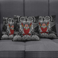 Viking Berserker and Valknut Norse Mythology Pillow Cover Red and Black Celtic Knotwork Art