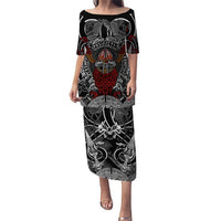Viking Berserker and Valknut Norse Mythology Puletasi Red and Black Celtic Knotwork Art