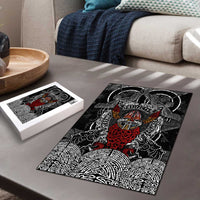 Viking Berserker and Valknut Norse Mythology Puzzle Red and Black Celtic Knotwork Art