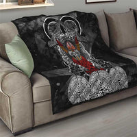 Viking Berserker and Valknut Norse Mythology Quilt Red and Black Celtic Knotwork Art