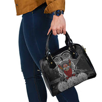 Viking Berserker and Valknut Norse Mythology Shoulder Handbag Red and Black Celtic Knotwork Art