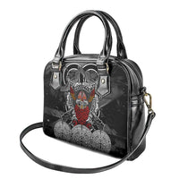 Viking Berserker and Valknut Norse Mythology Shoulder Handbag Red and Black Celtic Knotwork Art