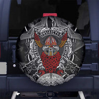 Viking Berserker and Valknut Norse Mythology Spare Tire Cover Red and Black Celtic Knotwork Art