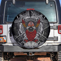 Viking Berserker and Valknut Norse Mythology Spare Tire Cover Red and Black Celtic Knotwork Art